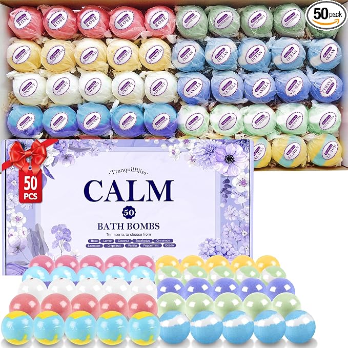 TranquilBliss Bath Bombs Set 50 PCS by Unknown