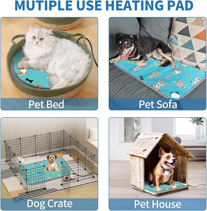 GOLOPET Dog Heating Pad 28×18 in Waterproof Heated Dog Bed, Smart Thermostat - Image 9