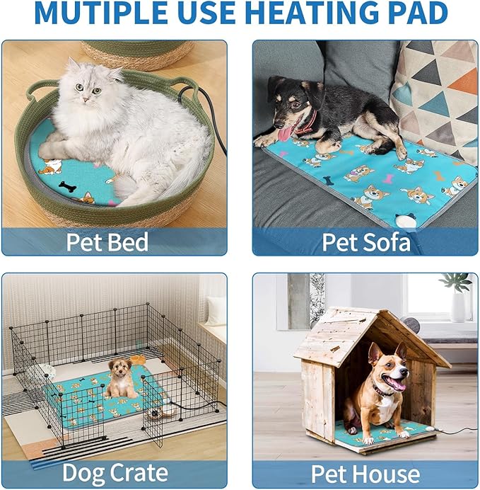 GOLOPET Cat Heating Pad, 22x18 in Heated Cat Bed, Adjustable - Image 8