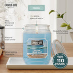 Candle-lite Scented Candles, Ocean Blue Mist, 18 oz Jar, Proudly Poured in The - Image 3