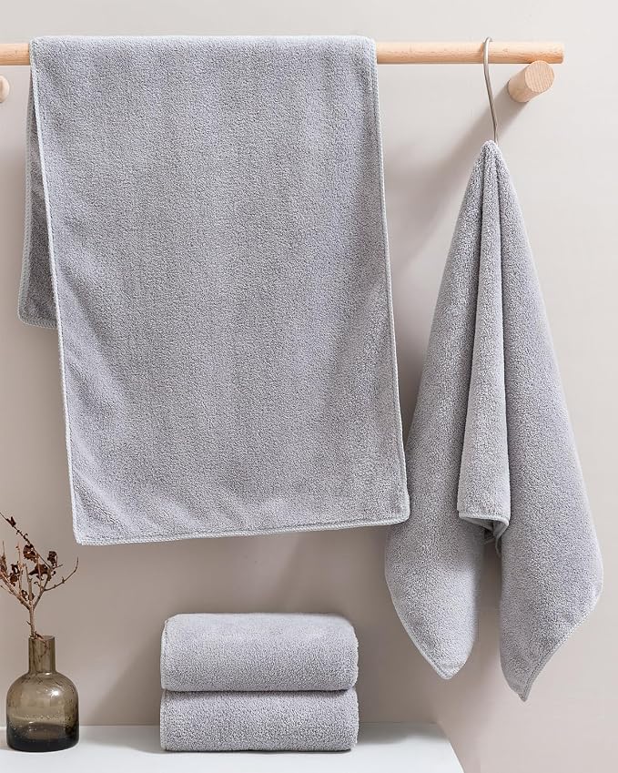 sakano Microfiber Bath Towel Set Ultra Soft Absorbent Speedy Drying Fade - Image 2