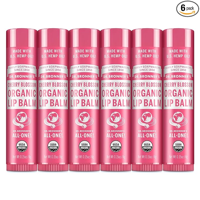 Dr. Bronner’s Organic Lip Balm Natural, Moisturizing, Petroleum-Free Lip Balm by DrBronners