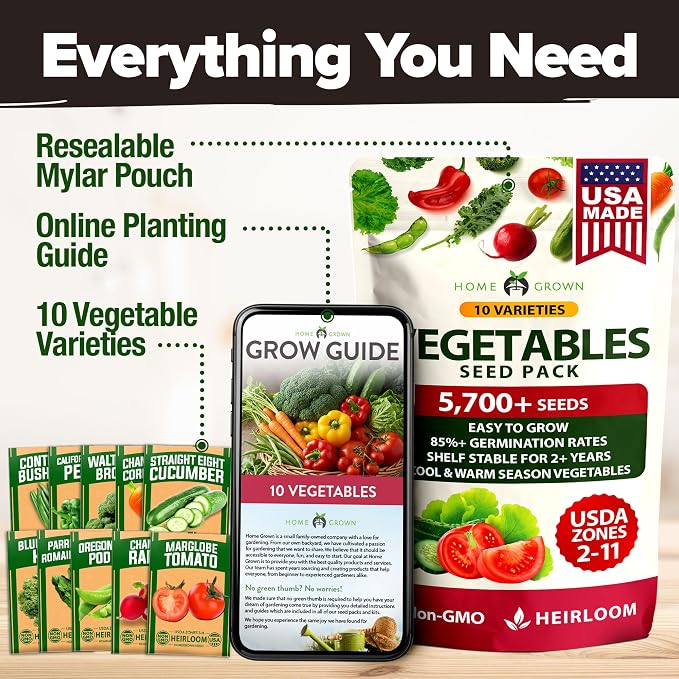 HOME GROWN 10 Variety Survival Seed Vault 2000+ USA Grown Heirloom Non-GMO - Image 7