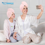KEEPOZ Hair Towel Wrap Quick Dry 100% Cotton Super Absorbent Turban Head Wrap - Image 7
