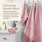 Springtree Home Luxury Bamboo Rayon Bath Towel Set 6 Piece Set | 35% Bamboo - Image 4
