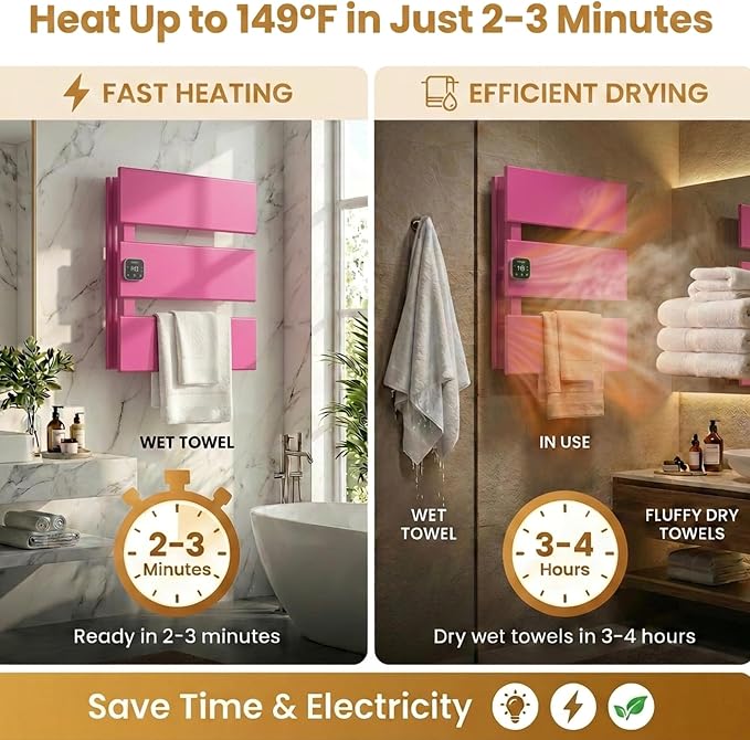 Electric Towel Warmer, Heated Towel Rack - Image 2