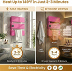 Electric Towel Warmer, Heated Towel Rack - Image 3