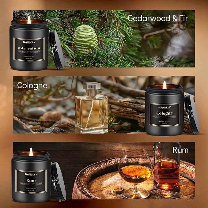 Mens Scented Candle Gift Set, 6 Pack Candles - Image 7