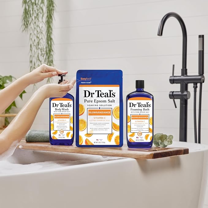 Dr Teal's Body Wash with Pure Epsom Salt, Glow & Radiance with Vitamin C & - Image 6
