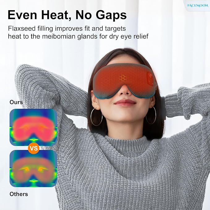 FACEMOON Heated Eye Mask for Dry Eyes: Electric Warm Compress for Blepharitis - Image 5