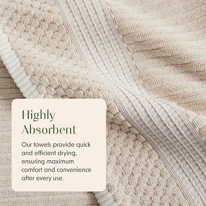 Springtree Home 100% Cotton Bath Towel Set of 4 | Super Soft & Absorbent - Image 9
