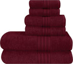 BOUTIQUO 6 Pack Cotton Towel Set, Contains 2 Bath Towels 28x55 inch, 2 Hand by BOUTIQUO