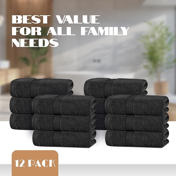 White Classic Black Hand Towels - Image 4