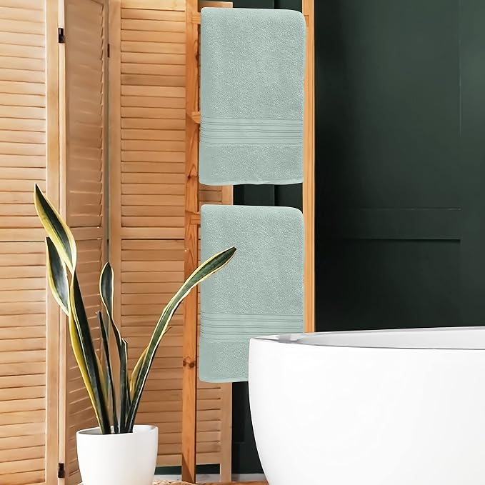 BOUTIQUO 100% Cotton 2 Pack Bath Towel Set 28x55, Eco-Friendly Large Bath Towels - Image 4