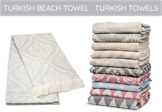 Premium Turkish Beach Towel – Lightweight, Quick Dry Beach Towel, 100% Cotton – - Image 9