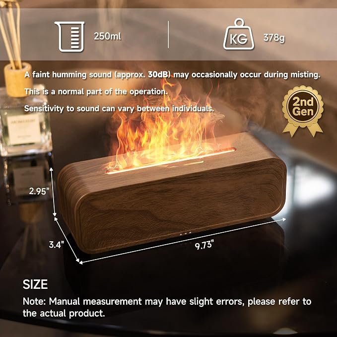TMEHM Sound Reactive Flame Air Diffuser Humidifier, 7 Colors Aromatherapy - Image 2
