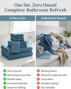 Casa Platino 8 Pcs 100% Cotton Luxury Towel Set - Image 3