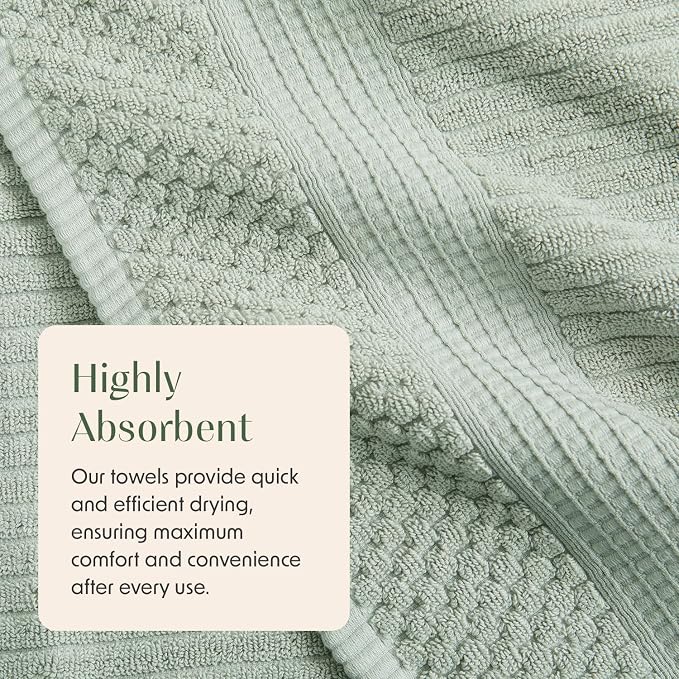 Springtree Home 100% Cotton Bath Towel Set of 4 | Super Soft & Absorbent - Image 6