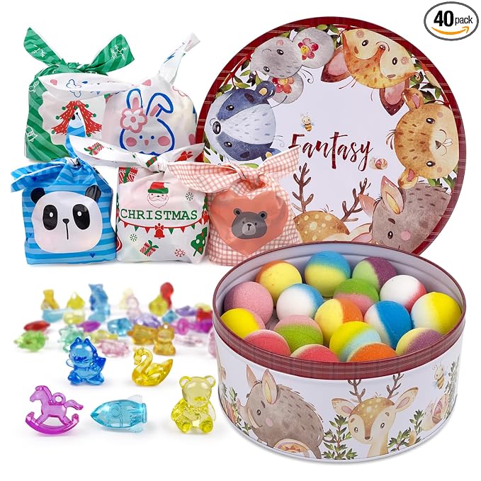 34 + 6 Bath Bombs with Crystal Toys Inside by DOVIPE