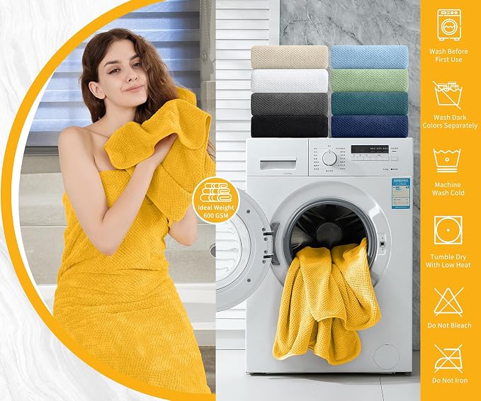 Extra Large Bath Towel Set of 4, Oversized Bath Sheet Super Soft Highly - Image 5