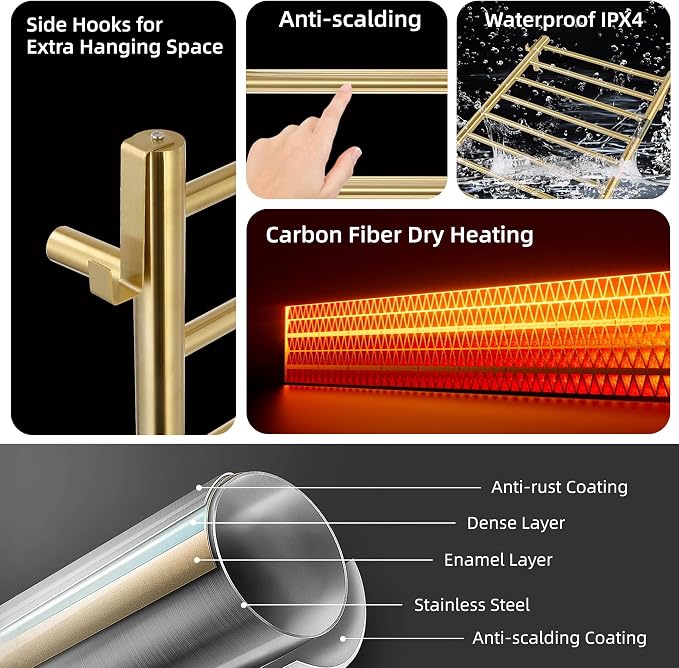 P&Dlusir Towel Warmer, Heated Towel Rack - Image 4