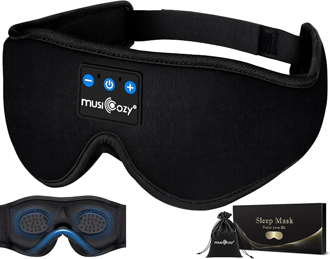 MUSICOZY Sleep Headphones Bluetooth 5.4 Headband Sleeping Eye Mask by MUSICOZY