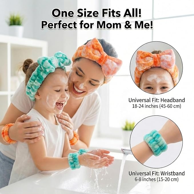 8 Pcs Spa Headband and Wristbands Set - Image 2