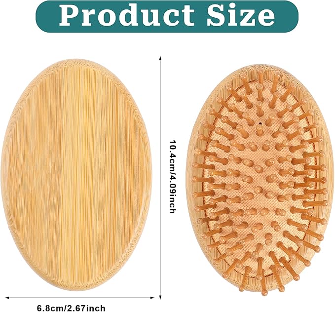 Bamboo Brush for Hair Growth, Natural Wooden Scalp Brush Mini Hair Scalp - Image 4