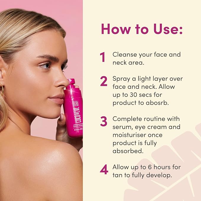Coco & Eve Face Tanning Micromist – Sunless Facial Self Tanner Ultra Fine Mist - Image 7