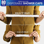 LEOBRO Shower Cap, Plastic Shower Caps Disposable, Plastic Hair Caps, Deep - Image 3