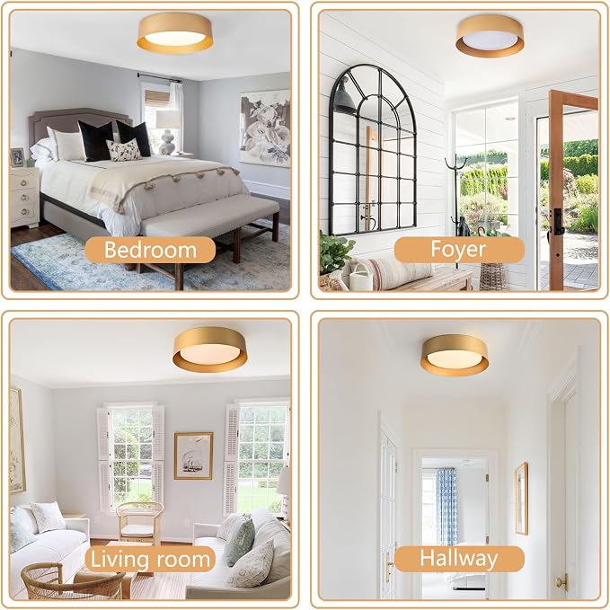 Bargeni Flush Mount Ceiling Light, 12.5 inch LED Ceiling Light Fixture - Image 7