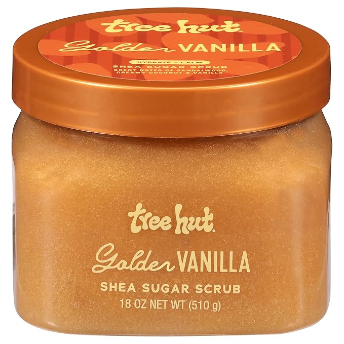 Tree Hut Golden Vanilla Shea Sugar Scrub, Exfoliating, Hydrating & Moisturizing by TreeHut