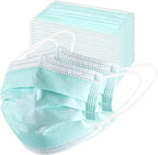 akgk Disposable Face Masks 100Pcs, 3 Layer Protective Face Mask Green Face Masks by akgk