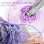 LAYUKI Bath Loofah, Shower Sponge, Body Scrubber, Rose-Shaped - Image 4