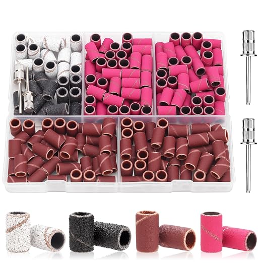 190 Pcs Sanding Bands for Nail Drill, 80/120/180/240 Grits Nail Sanding Bands by Unknown