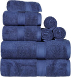 SUPERIOR Egyptian Cotton Pile 8 Piece Towel Set, Includes 2 Bath, 2 Hand by SUPERIOR