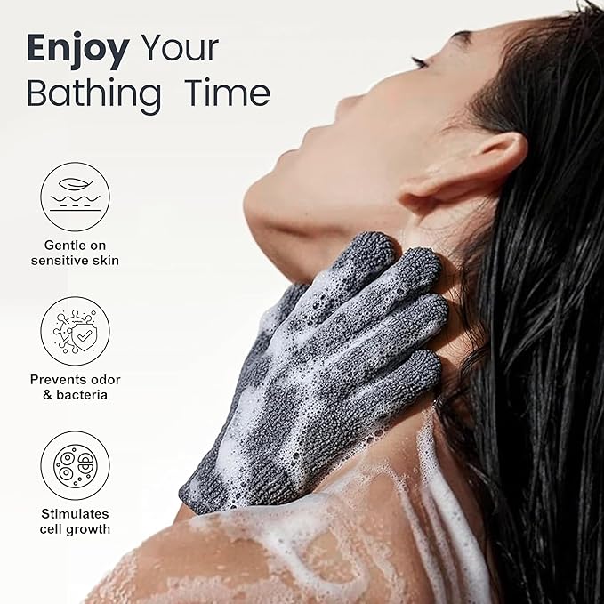 Yiclick Heavy Exfoliating Gloves 4Pcs, Exfoliating Mitts, Body Scrubber - Image 3