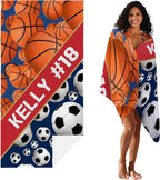 Personalized Beach Towel With Name, Custom Beach Towel with Text, Customized - Image 2