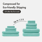 Madison Park Bathroom Towel Set of 6 Diagonal Ribbed, Turquoise 100% Cotton - Image 10