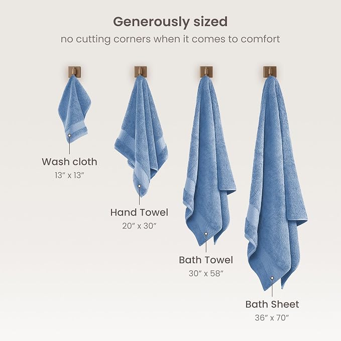 BIOWEAVES 100% Organic Cotton 700 GSM Plush 6-Piece Towel Set GOTS Certified - Image 7
