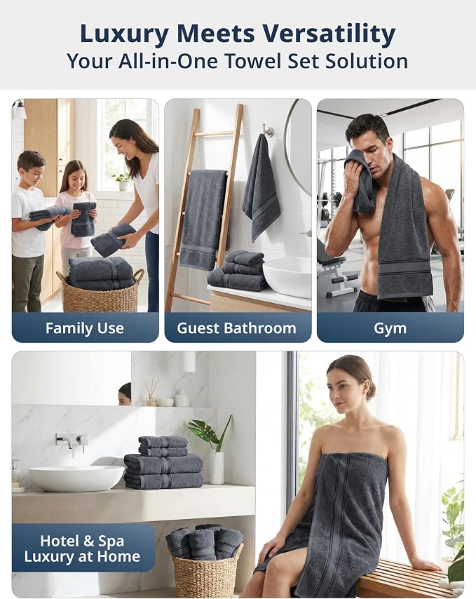 LANE LINEN Luxury Bath Towels Set - Image 5