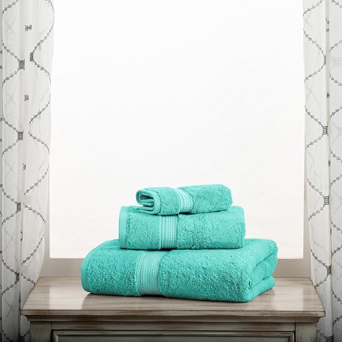 SUPERIOR Egyptian Cotton Pile 3 Piece Towel Set, Includes 1 Bath, 1 Hand - Image 7