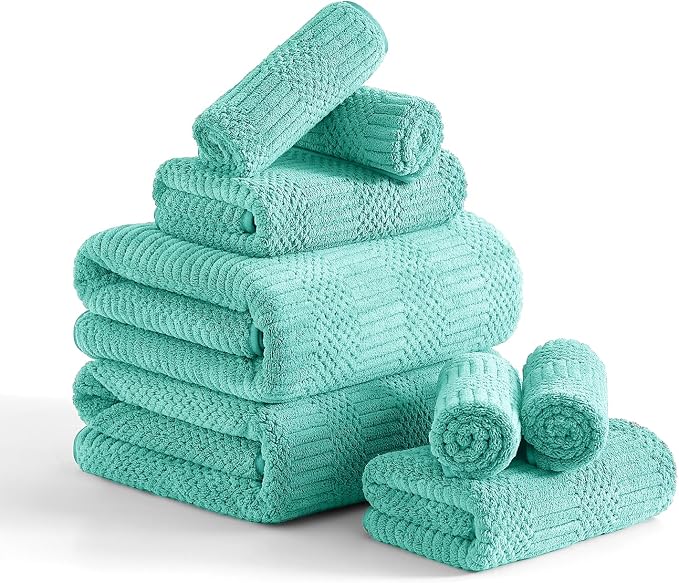 8 Piece Bath Towel Set-2 Oversized Bath Sheets, 2 Hand Towels, 4 by Ycosy