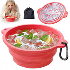Face Ice Bath Bowl with Built-in Ice Tray, Collapsible Silicone Face Bowl by Dtuoen