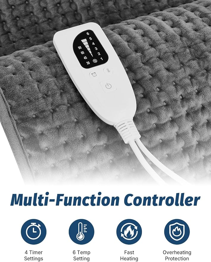 Heating Pad for Back Neck and Shoulders, 17”×33” Large Heated Pad - Image 5
