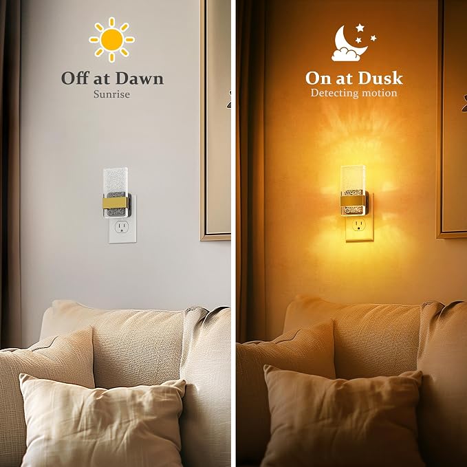 JandCase Night Lights Plug into Wall, Dusk to Dawn Sensor, 2000K Amber Warm - Image 3