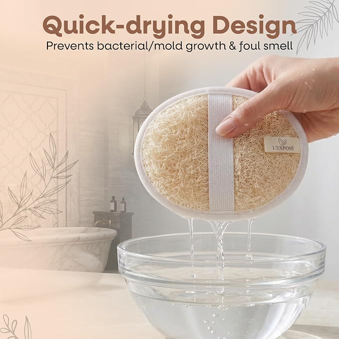L'Exfose Organic Natural Loofah Body Scrubber - Image 4