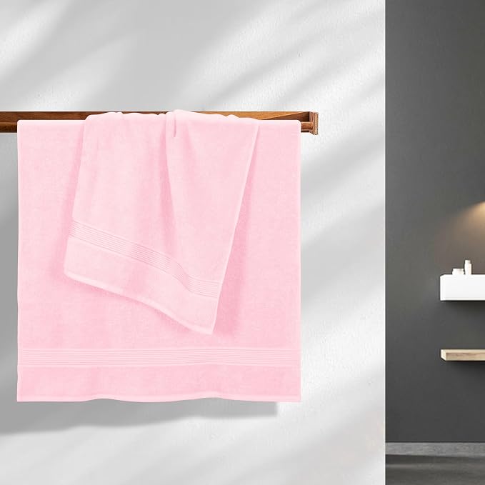 Belizzi Home Cotton 2 Pack Oversized Bath Towel Set 28x55 inches, Large Bath - Image 2