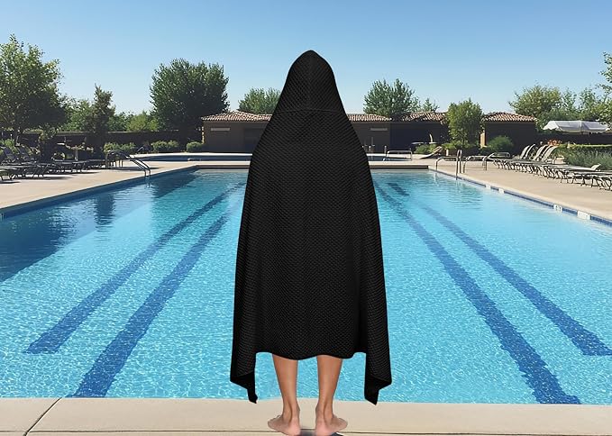 COTTON CRAFT Hooded Bath Towel – Oversized 35 x 70 Waffle Weave Towel - Image 2