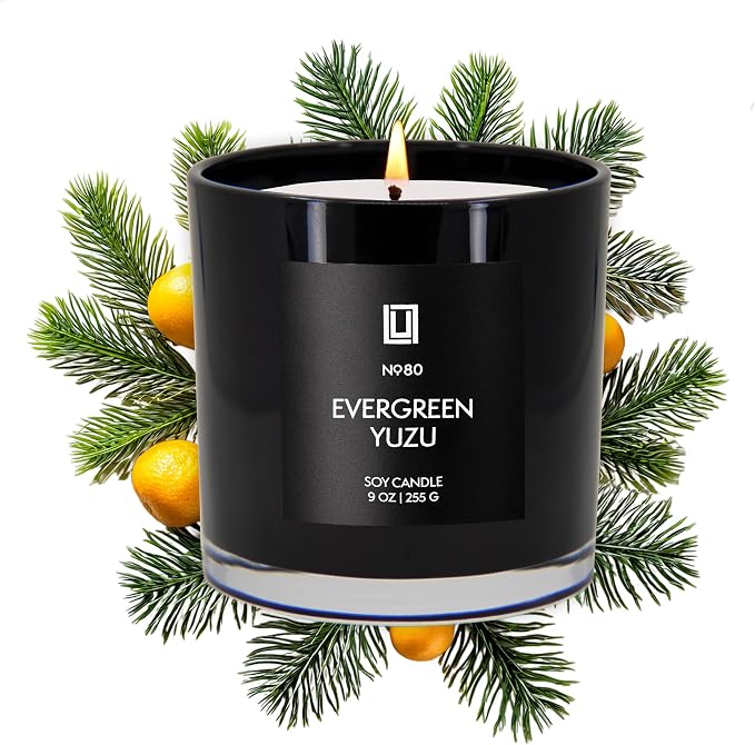 Lulu Candles | Evergreen Yuzu | Luxury Scented Soy Jar Candle | Hand Poured in by LULUCANDLES